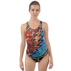 Grateful Dead Rock Band Cut-out Back One Piece Swimsuit by Sudhe