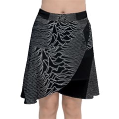 Grayscale Joy Division Graph Unknown Pleasures Chiffon Wrap Front Skirt by Sudhe