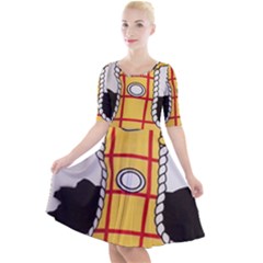 Woody Toy Story Quarter Sleeve A-line Dress by Sudhe