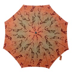 Cute Giraffe Pattern Hook Handle Umbrellas (large) by FantasyWorld7