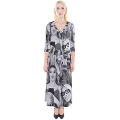Lele Pons - Funny Faces Quarter Sleeve Wrap Maxi Dress by Valentinaart