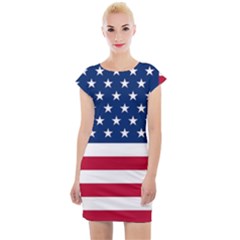 American Flag Cap Sleeve Bodycon Dress by Valentinaart