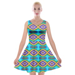 Abstract Colorful Unique Velvet Skater Dress