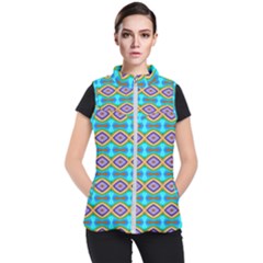Abstract Colorful Unique Women s Puffer Vest by Alisyart