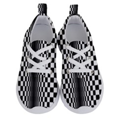 Art Optical Black White Contrast Running Shoes by Pakrebo