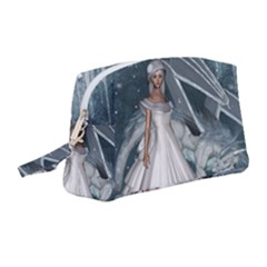 Wonderful Girl With Ice Dragon Wristlet Pouch Bag (medium) by FantasyWorld7