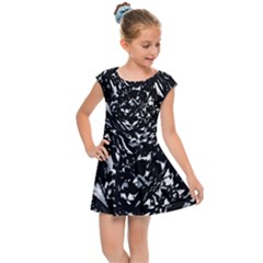 Dark Abstract Print Kids  Cap Sleeve Dress by dflcprintsclothing