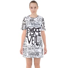 Pierce The Veil Music Band Group Fabric Art Cloth Poster Sixties Short Sleeve Mini Dress by Sudhe