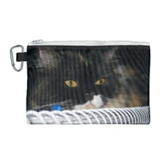 Cat Wanna Study Canvas Cosmetic Bag (large) by LoolyElzayat