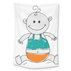 Baby Cute Child Birth Happy Large Tapestry by Sudhe