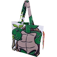 Amphibian Animal Cartoon Reptile Drawstring Tote Bag by Sudhe
