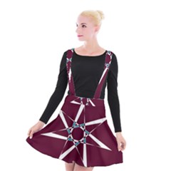 Star Sky Design Decor Red Suspender Skater Skirt by Alisyart