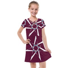 Star Sky Design Decor Red Kids  Cross Web Dress