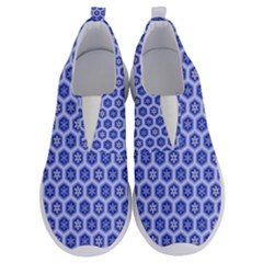 Hexagonal Pattern Unidirectional Blue No Lace Lightweight Shoes