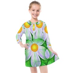 Seamless Repeating Tiling Tileable Kids  Quarter Sleeve Shirt Dress