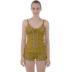 Motorcycles And Ornate Mouses Tie Front Two Piece Tankini by pepitasart