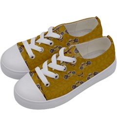 Motorcycles And Ornate Mouses Kids  Low Top Canvas Sneakers by pepitasart