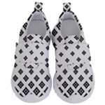 Black And White Tribal Kids  Velcro No Lace Shoes