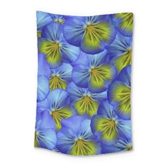 Flowers Pansy Background Purple Small Tapestry