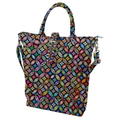Floral Flowers Decorative Buckle Top Tote Bag