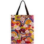 Rainbow Vintage Retro Style Kids Rainbow Vintage Retro Style Kid funny Pattern with 80s clouds Zipper Classic Tote Bag