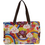 Rainbow Vintage Retro Style Kids Rainbow Vintage Retro Style Kid funny Pattern with 80s clouds Canvas Work Bag