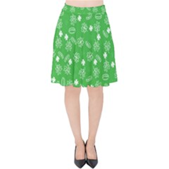St Patricks Day Pattern Velvet High Waist Skirt by Valentinaart