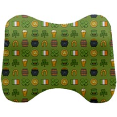 St Patricks Day Pattern Head Support Cushion by Valentinaart