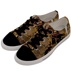 Funny Cute Mouse On A Motorcycle Men s Low Top Canvas Sneakers