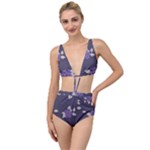 Purple flowers Tied Up Two Piece Swimsuit