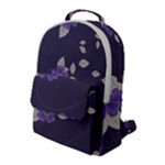 Purple flowers Flap Pocket Backpack (Large)