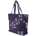 Purple flowers Zip Up Canvas Bag