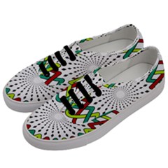 Round Star Colors Illusion Mandala Men s Classic Low Top Sneakers by Mariart