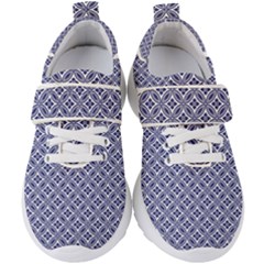 Wreath Differences Indigo Deep Blue Kids  Velcro Strap Shoes by Pakrebo