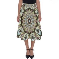 Mandala Pattern Round Floral Perfect Length Midi Skirt by Pakrebo