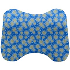 Hydrangea Blue Glitter Round Head Support Cushion by Pakrebo
