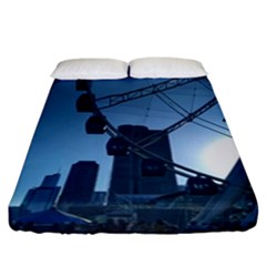 Navy Pier Chicago Fitted Sheet (california King Size) by Riverwoman