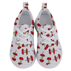 Red Apple Core Funny Retro Pattern Half On White Background Running Shoes by genx