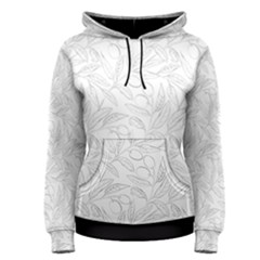 Organic Olive Leaves Pattern Hand Drawn Black And White Women s Pullover Hoodie by genx