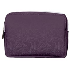 Organic Olive Leaves Pattern Hand Drawn Purple Red Wine Make Up Pouch (medium) by genx
