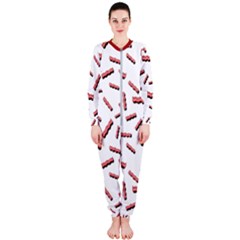 Funny Bacon Slices Pattern Infidel Red Meat Onepiece Jumpsuit (ladies)  by genx