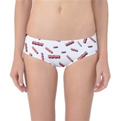 Funny Bacon Slices Pattern Infidel Red Meat Classic Bikini Bottoms by genx