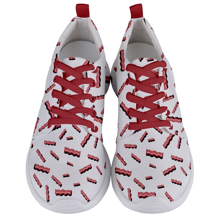 Funny Bacon Slices Pattern infidel red meat Men s Lightweight Sports Shoes