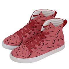 Funny Bacon Slices Pattern Infidel Vintage Red Meat Background  Women s Hi-top Skate Sneakers by genx