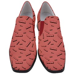 Funny Bacon Slices Pattern Infidel Vintage Red Meat Background  Slip On Heel Loafers by genx