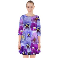 Pansy Isolated Violet Nature Smock Dress by Pakrebo