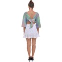Pastel Mermaid Sparkles Tie Back Butterfly Sleeve Chiffon Top View2