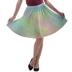 Pastel Mermaid Sparkles A-line Skater Skirt by retrotoomoderndesigns