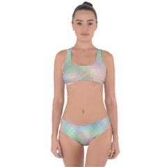 Pastel Mermaid Sparkles Criss Cross Bikini Set by retrotoomoderndesigns
