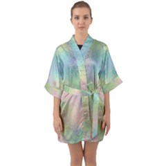 Pastel Mermaid Sparkles Quarter Sleeve Kimono Robe by retrotoomoderndesigns